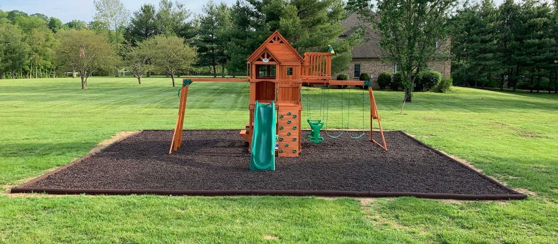 School and Park Outdoor Playground Rubber Mulch Blue Full Pallet 